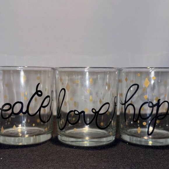 Gold and Black Glass Candle Holders Set - Picture 1 of 10